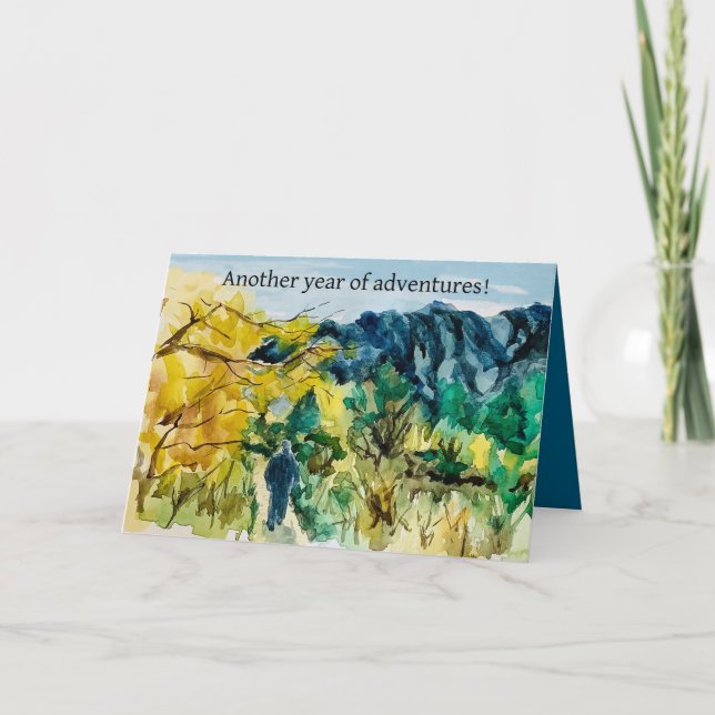 Carte Adventure Birthday Hiking Trail Mountain Landscape (Devant)