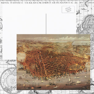Carte aérienne antique de San Francisco, Californi