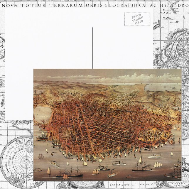 Carte aérienne antique de San Francisco, Californi (Créateur téléchargé)