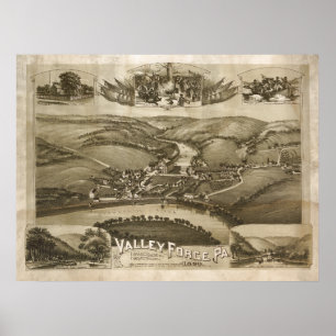 Carte aérienne Valley Forge PA Pennsylvania Poster