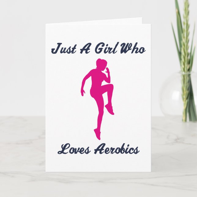 Carte Aerobics Girl Dire Gymnastique Cadeau (Devant)