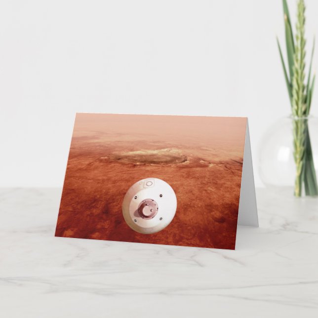 Carte Aérocoque Avec Perpersévérance Rover Descente Vers (Devant)