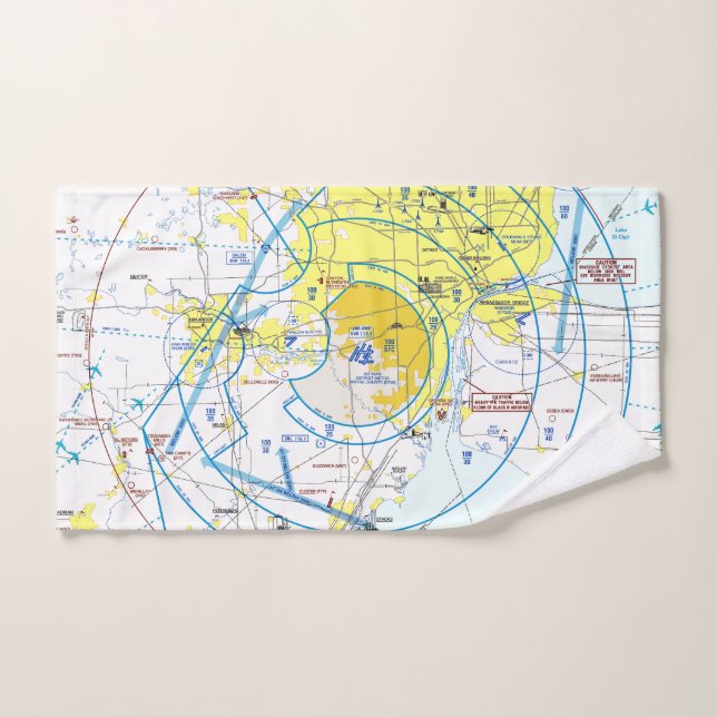 Carte aéronautique (Serviette à main)