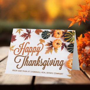Carte Affaires personnalisées Thanksgiving Belles vacanc