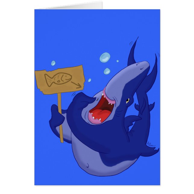 Carte affamée de requin bleu (Devant)