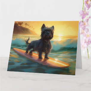 Carte Affenpinscher Beach Surf Peinture