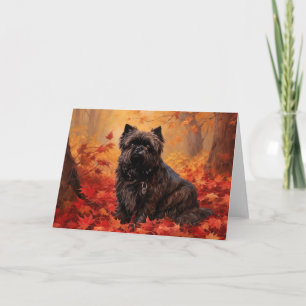 Carte Affenpinscher en automne Feuilles automne Inspiré