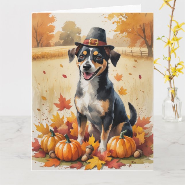Carte Affenpinscher en automne quitte Thanksgiving Art (Fleur jaune)
