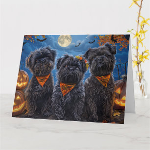 Carte Affenpinscher Halloween Éffrayant