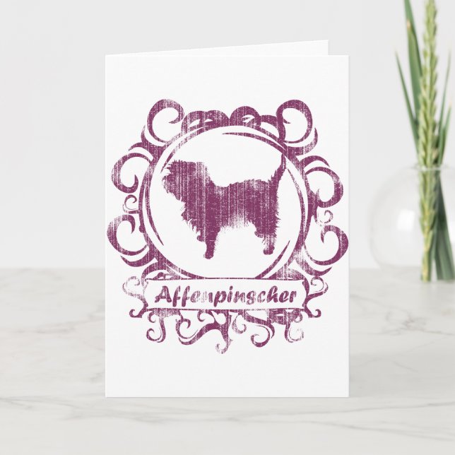 Carte Affenpinscher patiné chic (Devant)