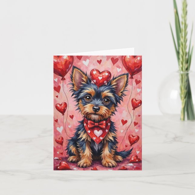 Carte Affenpinscher with Red Hearts Valentine's Day (Devant)