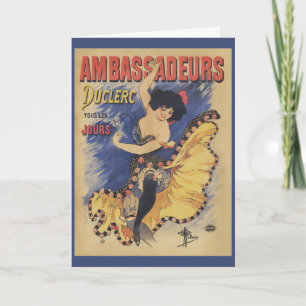 Carte Affiche ancienne Art nouveau danseuse française