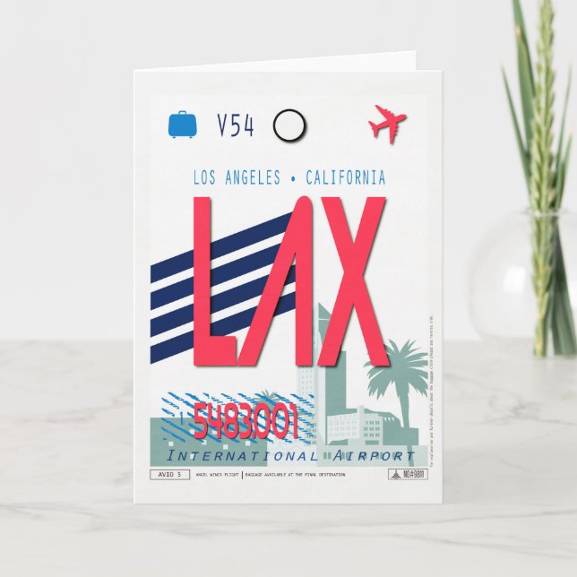 Carte Affiche de bagages de l'aéroport de Los Angeles (Devant)
