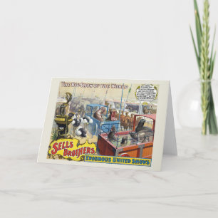 Carte Affiche De Cirque Montrant Des Animaux Sauvages Da