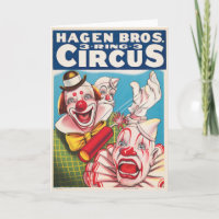 Affiche De Cirque Montrant Les Visages Clown Et Cr