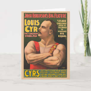 Carte Affiche De Cirque Montrant Louis Cyr Aux Armoiries
