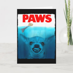 Carte Affiche de film mignonne aux pattes de chien Chihu