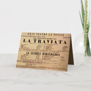 Carte Affiche de la première mondiale de La Traviata (18