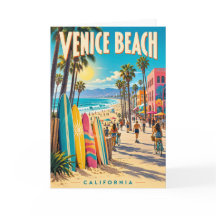 Affiche de planches de surf colorées de Venice Bea