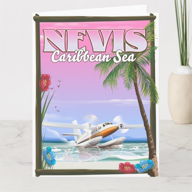 Carte Affiche de vacances à Niévès. (Devant)