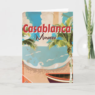 Carte Affiche de Vintage voyage de Casablanca