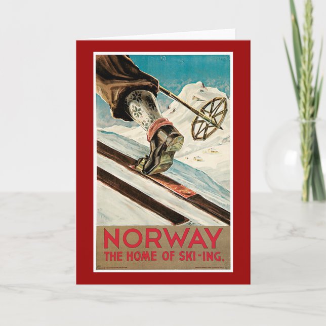 Carte Affiche de voyage ancienne de Norvège (Devant)