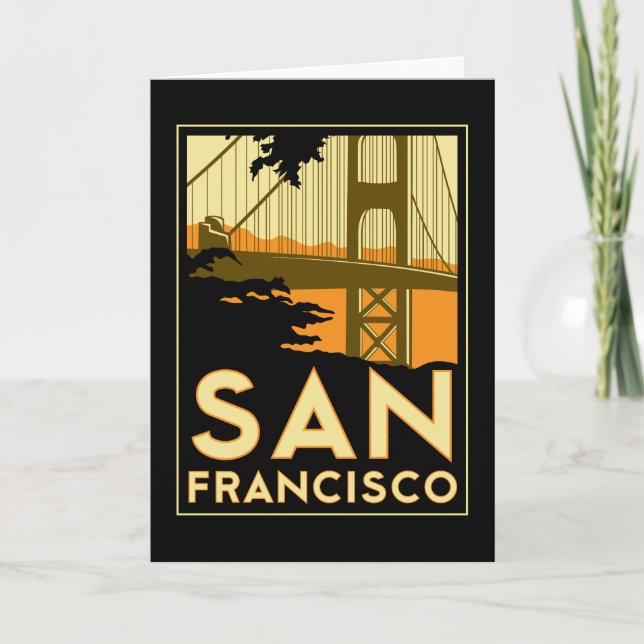 Carte Affiche de voyage Art déco de San Francisco (Devant)