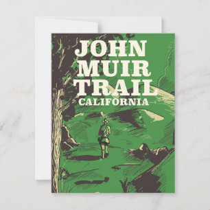 Carte Affiche de voyage de John Muir Trail en Californie