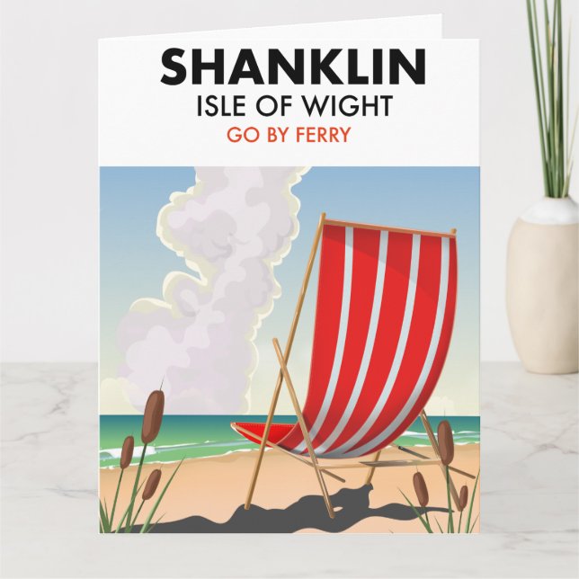 Carte Affiche de voyage de la plage de Shanklin île de W (Devant)