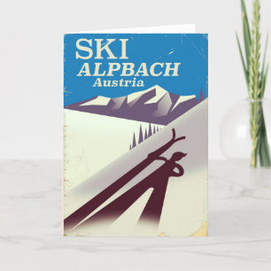 Carte Affiche de voyage de ski autrichienne Alpbach
