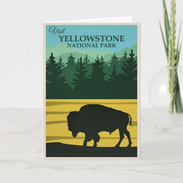 Carte Affiche de voyage de Yellowstone (Devant)
