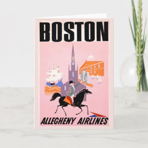 Carte Affiche De Voyage Pour Allegheny Airlines À Boston