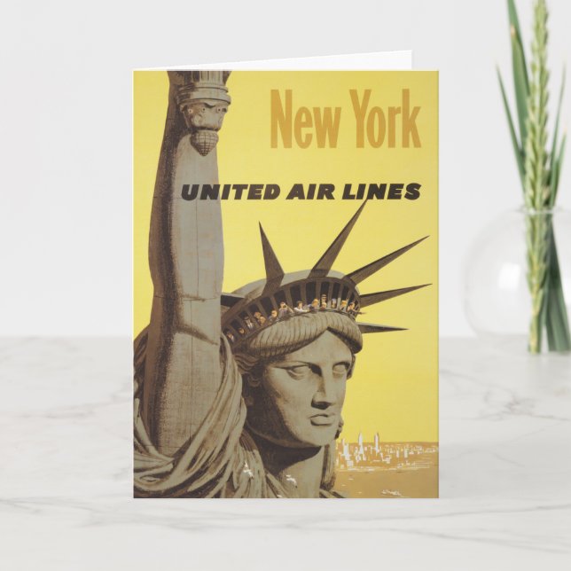Carte Affiche De Voyage Pour New York, United Air Lines (Devant)