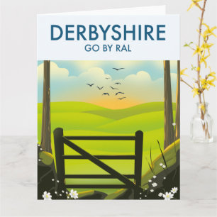 Carte Affiche de voyage sur le paysage du Derbyshire