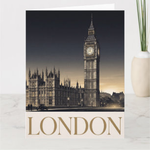 Carte Affiche de voyage vintage de Londres avec Big Ben