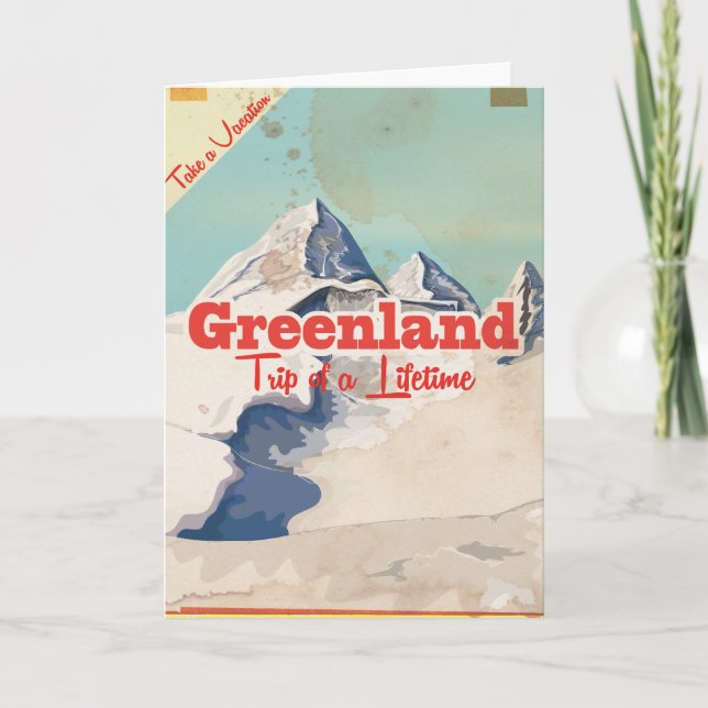 Carte Affiche de voyage vintage Groenland (Devant)