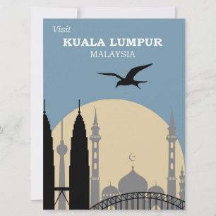 Carte Affiche de voyage vintage Kuala Lumpur