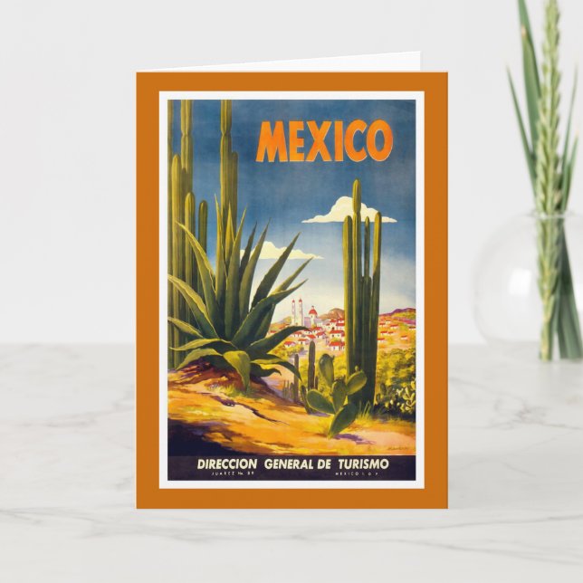 Carte Affiche de voyage vintage "Mexique" (Devant)