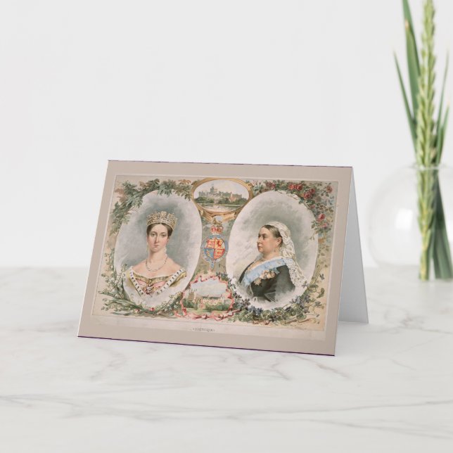 Carte Affiche d'or de jubilé de la Reine Victoria (Devant)