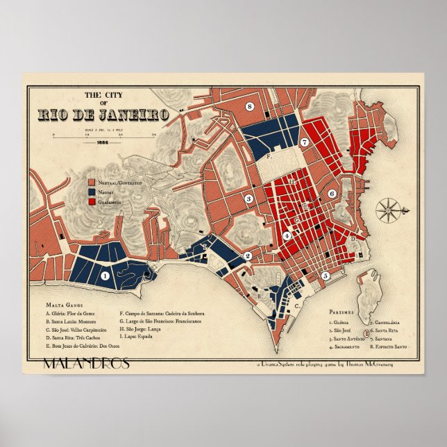 Carte affiche Malandros Rio de Janeiro (Devant)