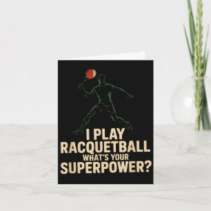 Carte Affiche rétro de superpuissance de racquetball drô