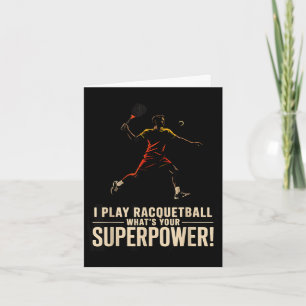 Carte Affiche rétro de superpuissance de racquetball drô