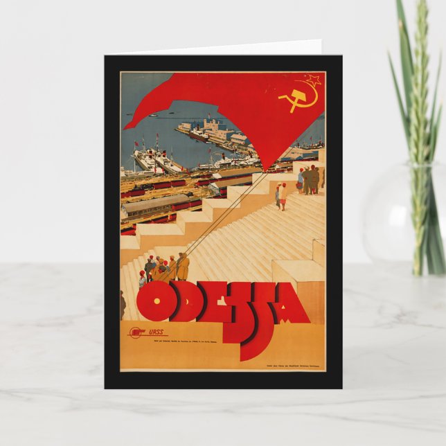 Carte Affiche vintage d'Odessa Ukraine Cccp Ussr soviéti (Devant)