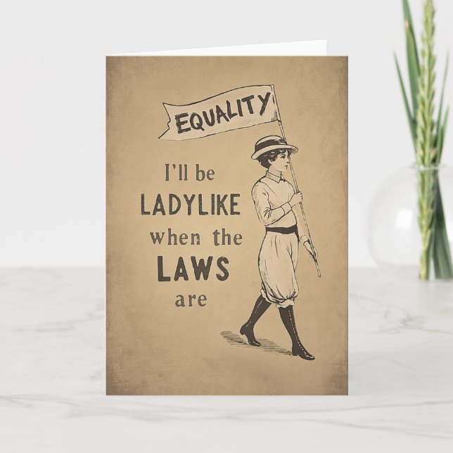 Carte Affiche Vintage Égalité | Féminisme Suffragette (Devant)
