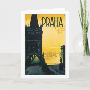 Carte Affiche Vintage Prague (Praha)