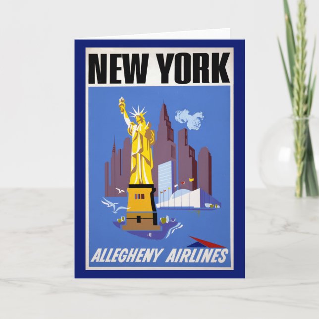 Carte Affiche Vintage voyage pour Allegheny Airlines (Devant)