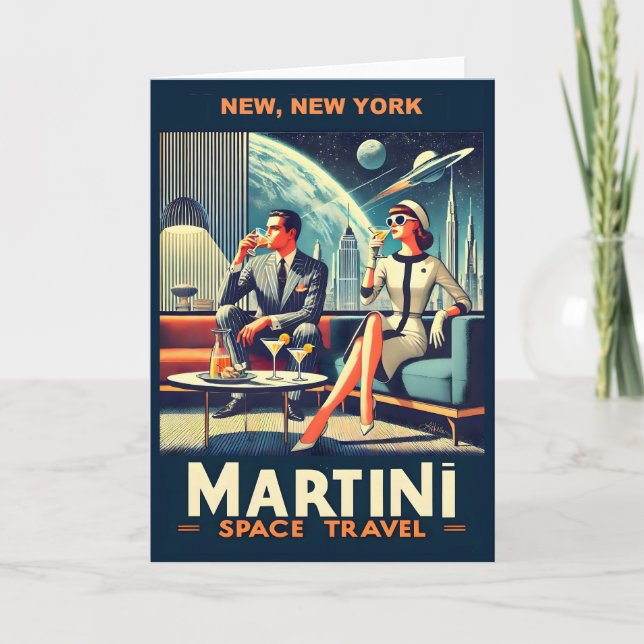 Carte Affiches de voyage dans l'espace Martini, New York (Devant)