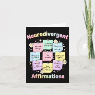 Carte Affirmations neurodivergentes sensibilisation à l'