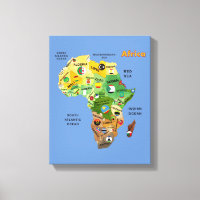 Carte africaine avec drapeaux en toile étirée