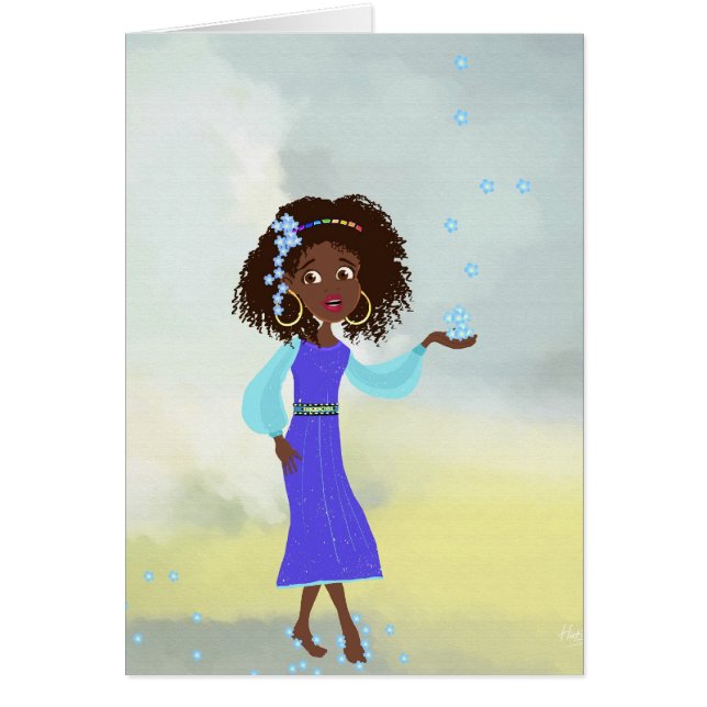 Carte africaine de fille de bande dessinée (Devant)